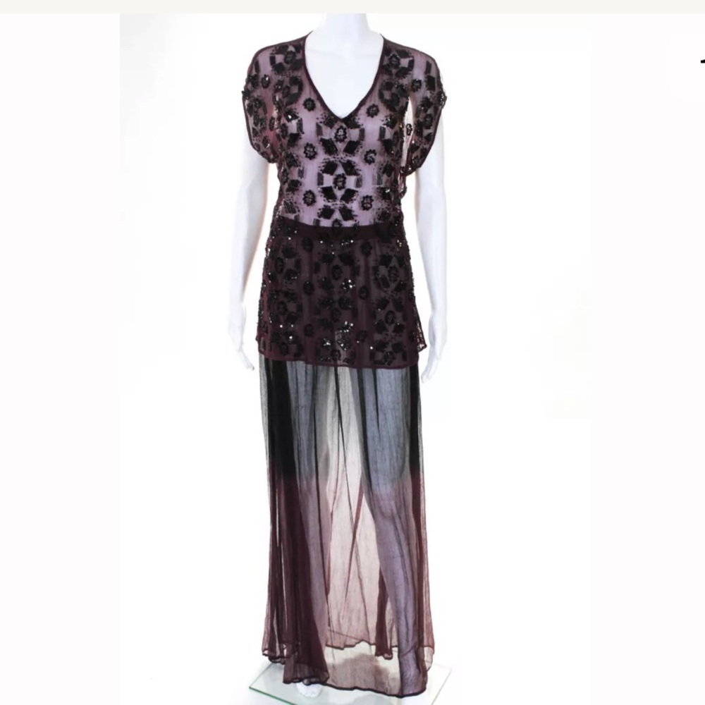 Chan Luu silk $1200 set long skirt beads